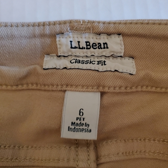 L.L Bean Womens Pant 6P Classic Fit Straight Leg Tan Cotton - Picture 5 of 9